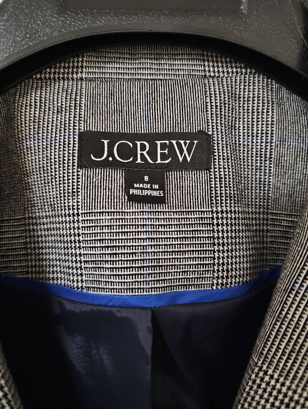J. Crew Brynn Plaid English Wool Blazer Sz 8 - Picture 3 of 3